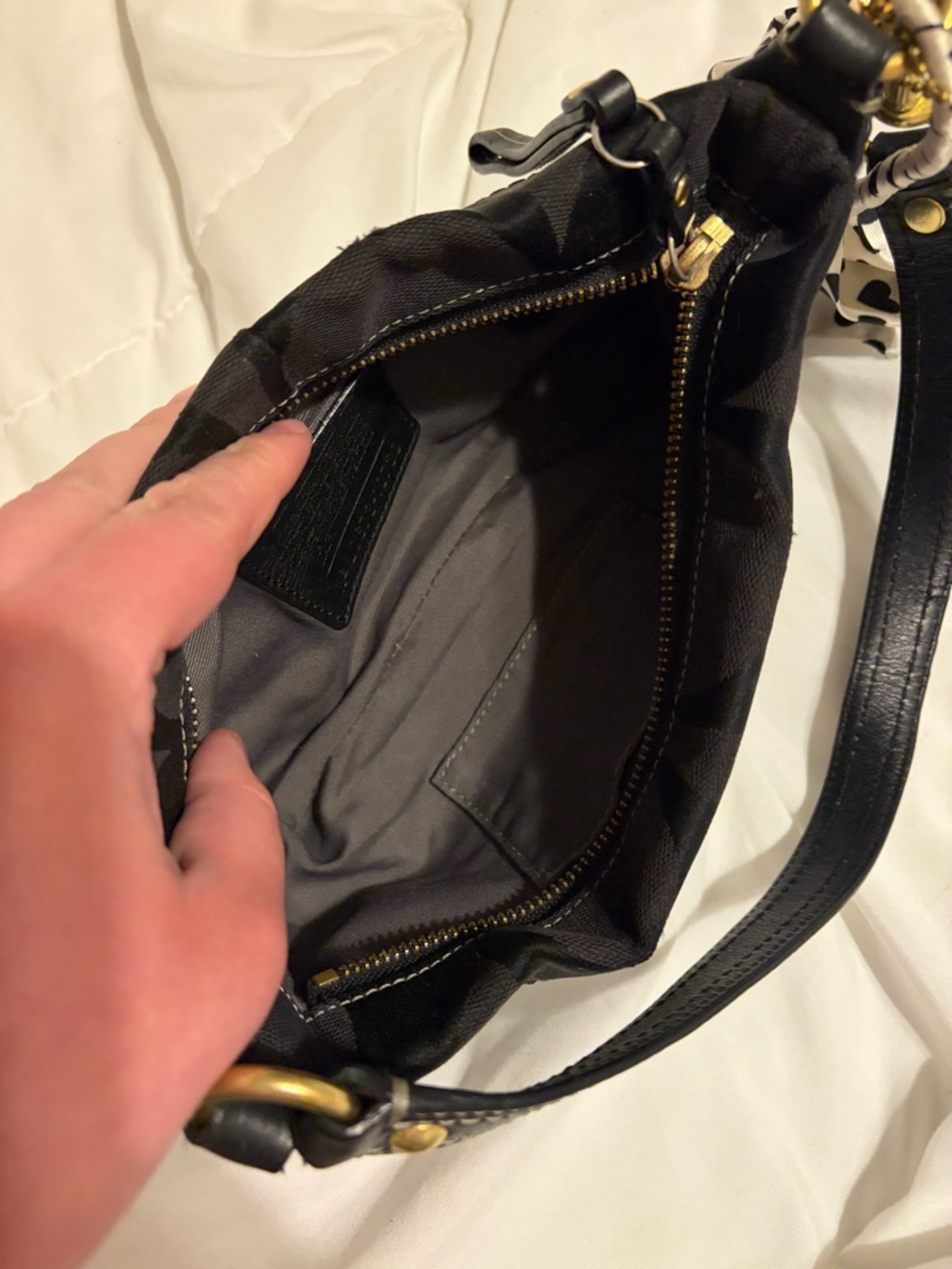 Coach Black & brown Mini Carly Shoulder Bag with Gold Hardware - Picture 16 of 16